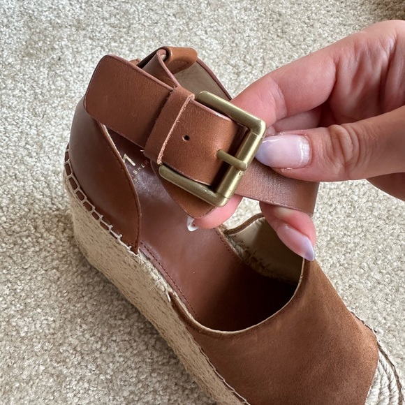 Marc Fisher Tan Suede Alida Platform Espadrille Wedges - Picture 6 of 6